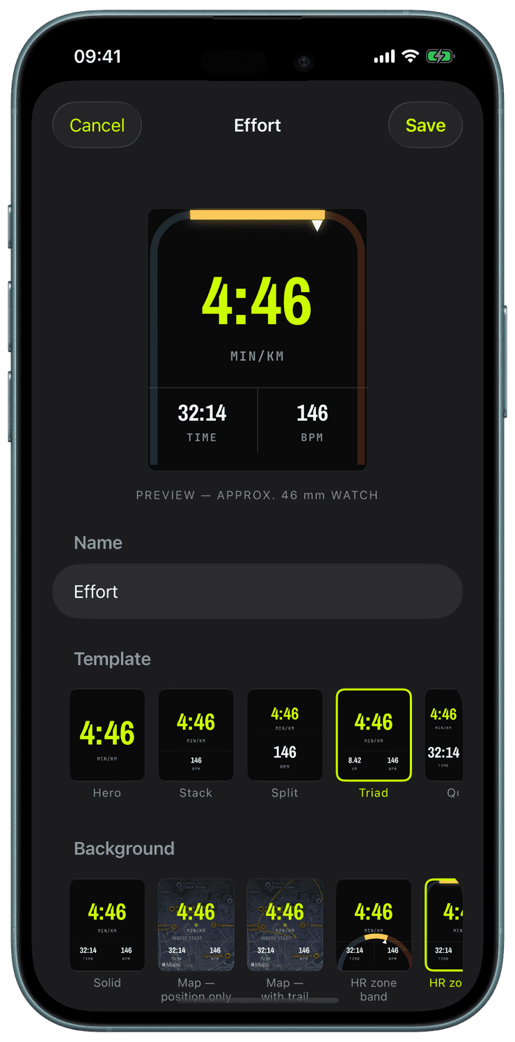 The Runara iPhone configurator