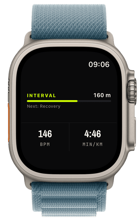 A coaching cue shown during a workout